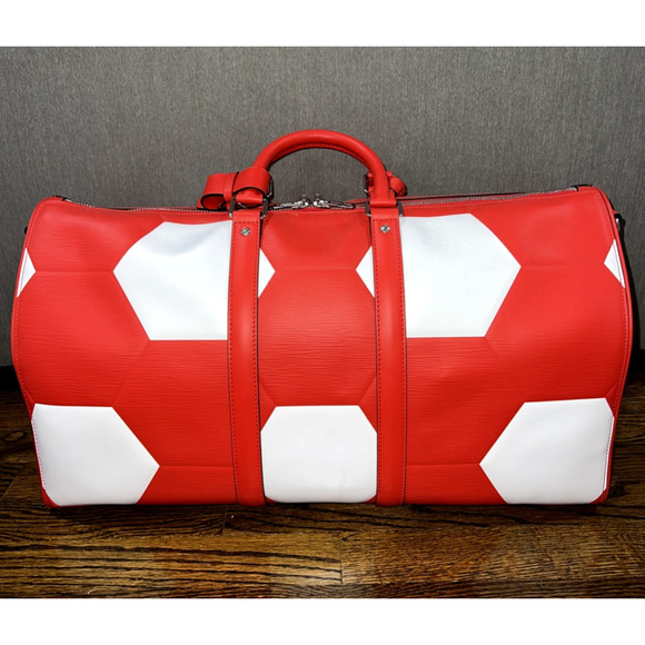 Louis Vuitton Keepall Bandouliere 50 Fifa World Cup Red Hexagon Epi Weekend Bag - Picture 5 of 10